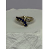 10K YELLOW GOLD BLUE TOPAZ & WHITE TOPAZ RING SIZE 8