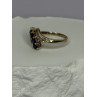 10K YELLOW GOLD BLUE TOPAZ & WHITE TOPAZ RING SIZE 8