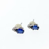 10K White Gold London Blue Topaz & Diamonds Earrings