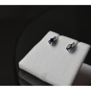 10K White Gold London Blue Topaz & Diamonds Earrings