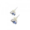 10K White Gold London Blue Topaz & Diamonds Earrings