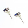 10K White Gold London Blue Topaz & Diamonds Earrings