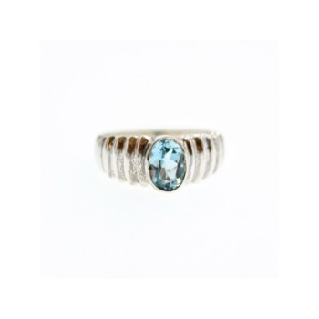 925 Sterling Silver Aquamarine Ring Size 7