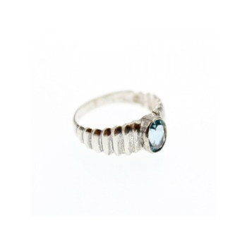 925 Sterling Silver Aquamarine Ring Size 7