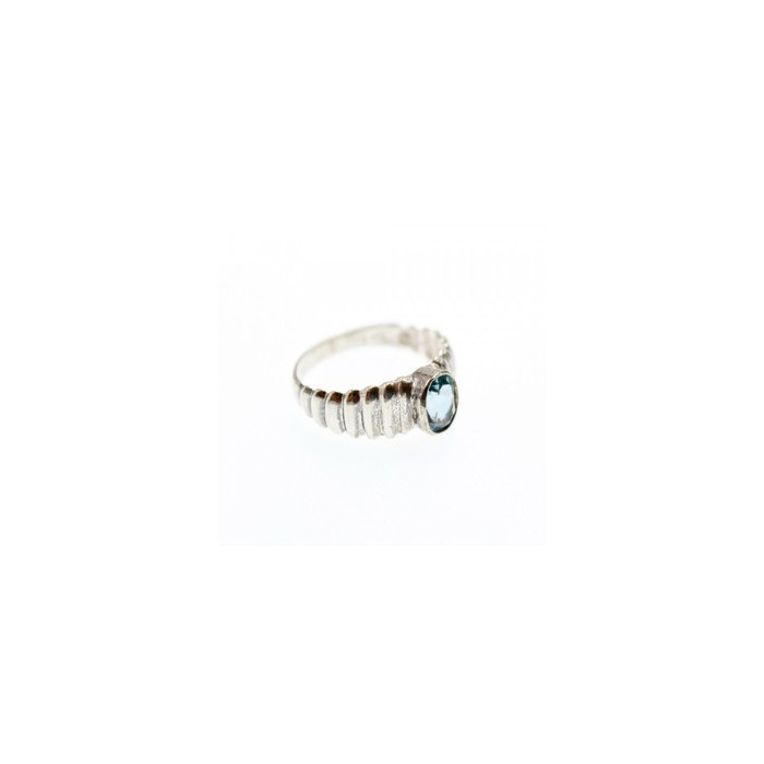 925 Sterling Silver Aquamarine Ring Size 7