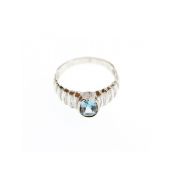 925 Sterling Silver Aquamarine Ring Size 7