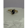 14K YELLOW GOLD SAPPHIRE & DIAMOND RING SIZE 7.5