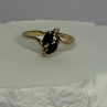 14K Yellow Gold Sapphire & Diamond Ring Size 7.5
