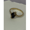 14K YELLOW GOLD SAPPHIRE & DIAMOND RING SIZE 7.5
