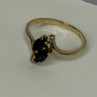 14K Yellow Gold Sapphire & Diamond Ring Size 7.5