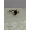 14K YELLOW GOLD SAPPHIRE & DIAMOND RING SIZE 7.5