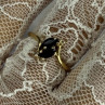 14K Yellow Gold Sapphire & Diamond Ring Size 7.5