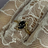 14K Yellow Gold Sapphire & Diamond Ring Size 7.5