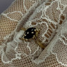 14K Yellow Gold Sapphire & Diamond Ring Size 7.5