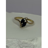 14K YELLOW GOLD SAPPHIRE & DIAMOND RING SIZE 7.5