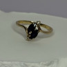 14K Yellow Gold Sapphire & Diamond Ring Size 7.5