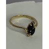 14K YELLOW GOLD SAPPHIRE & DIAMOND RING SIZE 7.5