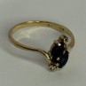 14K Yellow Gold Sapphire & Diamond Ring Size 7.5