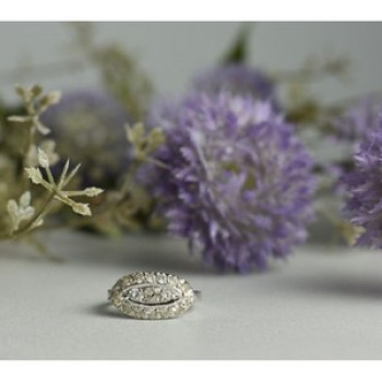 925 Sterling Silver White Beryl/Goshenite Ring Size 5.5