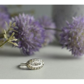 925 Sterling Silver White Beryl/Goshenite Ring Size 5.5