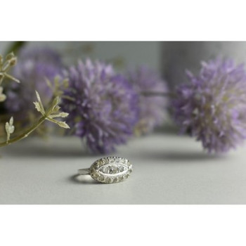 925 Sterling Silver White Beryl/goshenite Ring Size 5.5