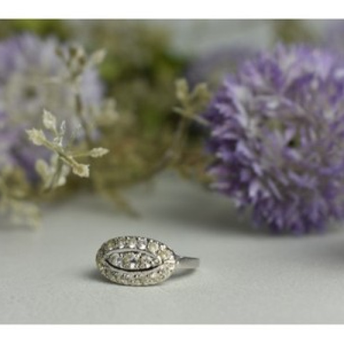 925 Sterling Silver White Beryl/Goshenite Ring Size 5.5