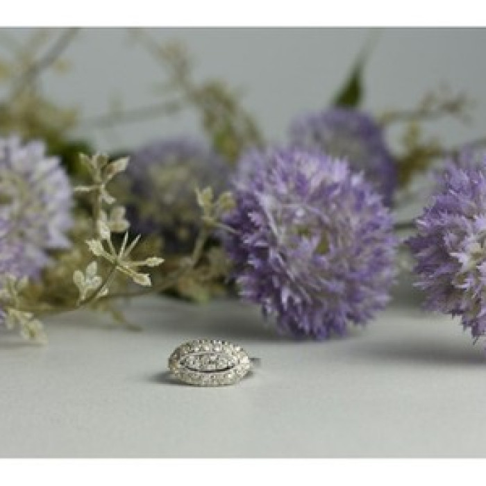 925 Sterling Silver White Beryl/Goshenite Ring Size 5.5
