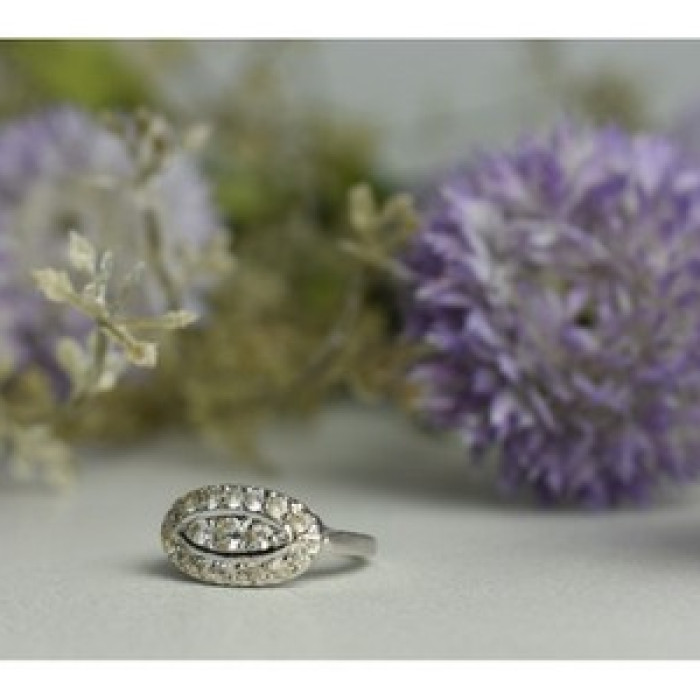 925 Sterling Silver White Beryl/Goshenite Ring Size 5.5