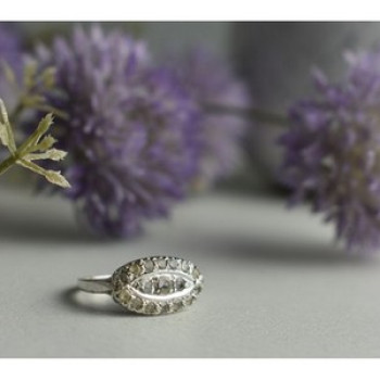 925 Sterling Silver White Beryl/Goshenite Ring Size 5.5
