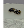 14K YELLOW GOLD SAPPHIRE & DIAMOND DREAM EARRINGS LENGTH 0.4 INCH
