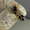 14K Yellow Gold Sapphire & Diamond Dream Earrings Length 0.4 Inch