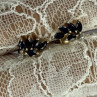 14K Yellow Gold Sapphire & Diamond Dream Earrings Length 0.4 Inch