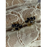 14K YELLOW GOLD SAPPHIRE & DIAMOND DREAM EARRINGS LENGTH 0.4 INCH