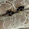 14K Yellow Gold Sapphire & Diamond Dream Earrings Length 0.4 Inch