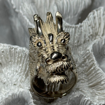 925 Sterling Silver Dragon Ring Size 11