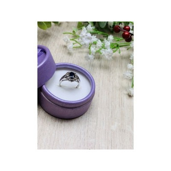 925 Sterling Silver Black Spinel Ring Size 6.5