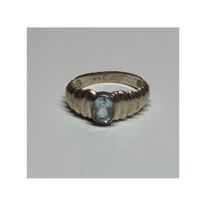 925 Sterling Silver Topaz Ring Size 6