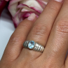 925 Sterling Silver Topaz Ring Size 6