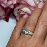 925 Sterling Silver Topaz Ring Size 6