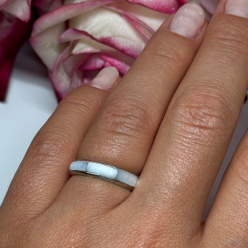 925 Sterling Silver Abalone Ring Size 5.5