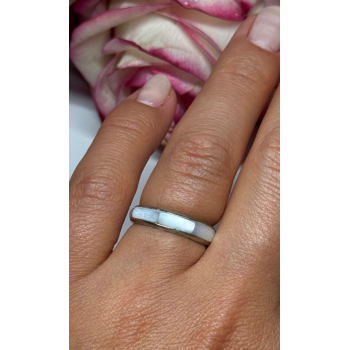 925 Sterling Silver Abalone Ring Size 5.5