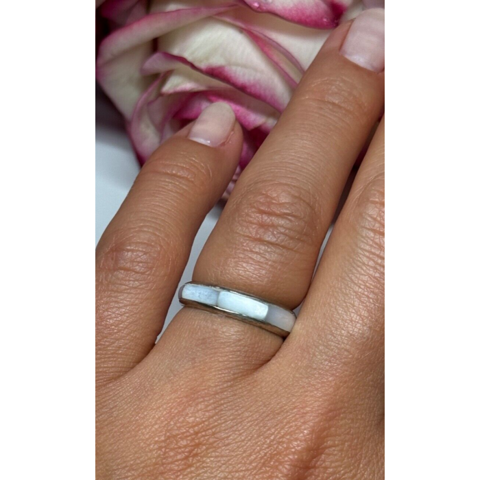 925 Sterling Silver Abalone Ring Size 5.5