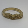 925 Sterling Silver Gold Plated CZ Ring Size 6.75