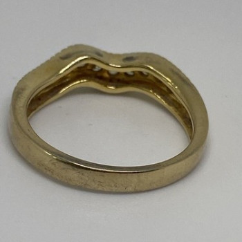 925 Sterling Silver Gold Plated CZ Ring Size 6.75