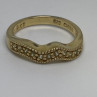 925 Sterling Silver Gold Plated CZ Ring Size 6.75