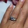 925 Sterling Silver White Topaz Ring Size 6