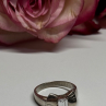925 Sterling Silver White Topaz Ring Size 6