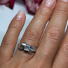 925 Sterling Silver White Topaz Ring Size 6