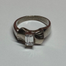 925 Sterling Silver White Topaz Ring Size 6