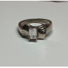 925 Sterling Silver White Topaz Ring Size 6